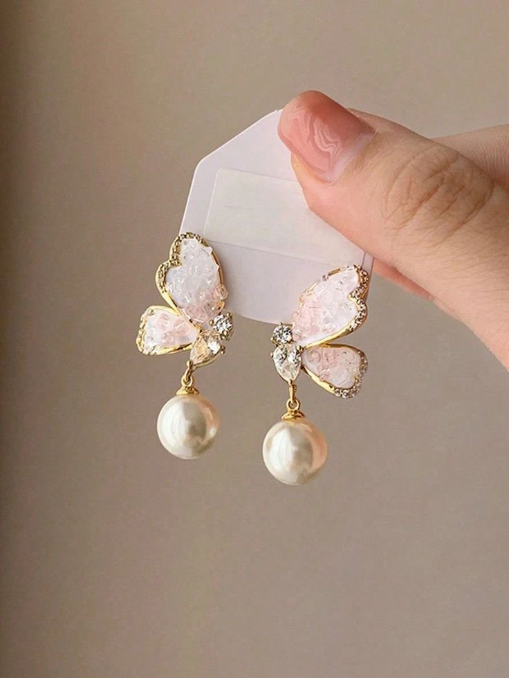 1 Pair Of Korean Elegant Pearl Flower Retro Earrings Niche Personalized Versatile Jewelry Accessories 1