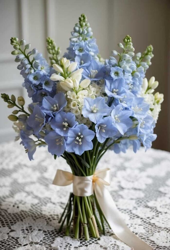 15 Light Blue Wedding Bouquet Ideas For A Dreamy Ceremony 698x1024