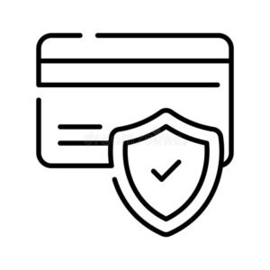 atm card with protection shield, secure payment concept icon, credit card security vector stock vector illustration of cards, banking 287483056