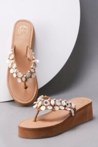 buy brown embellished sophia straps wedges by kaltheos online at aza fashions