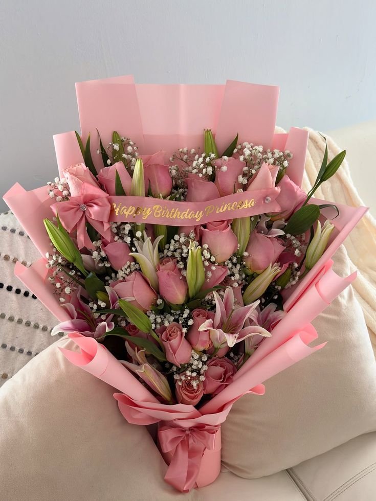 Happy Birthday Princesa 👸 Fy Hbd Roses Pink