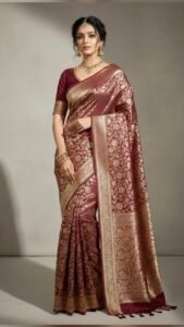 maroon banarasi saree ❤️✨