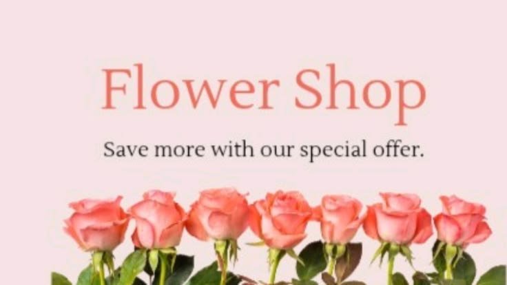 Pink And Coral Minimalist Flower Shop Facebook Cover