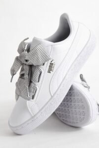 puma basket heart w white