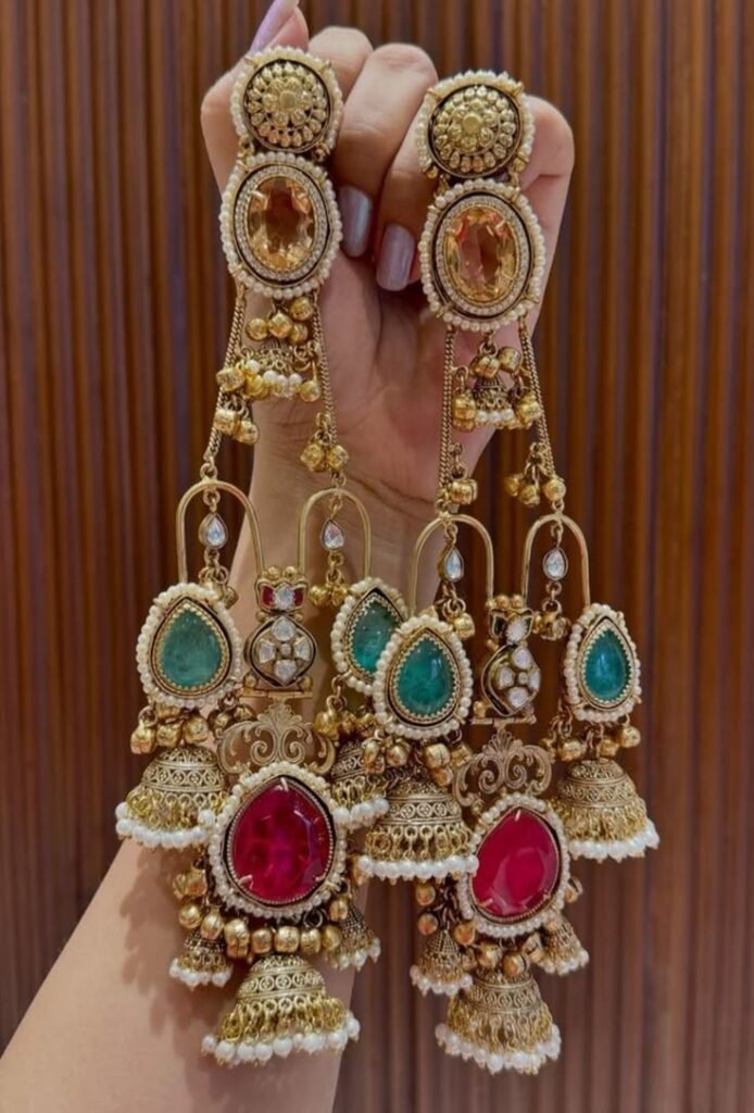 Royal Bridal Jhumka Earrings Design 694x1024