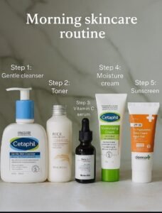 morning beauty skincare product