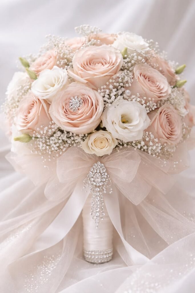 🤍 Blush Ivory Rose Bridal Bouquet Soft Luxury Florals 683x1024
