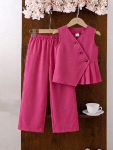 chic sleeveless two-piece set for girls