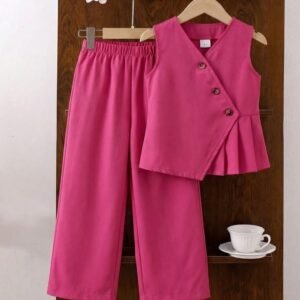 chic sleeveless two piece set for girls