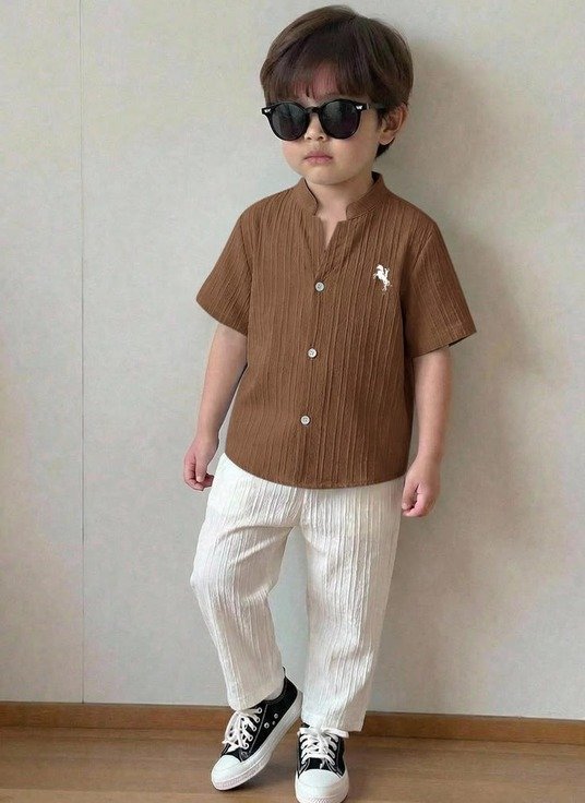 2pcs Set Kids Young Boys Casual Everyday Versatile Soft Knit Patchwork Shirt And Shorts Set Suitable For Spring Summer Daily Wear Sports Outings School Gatherings Festivals Photoshoots 1