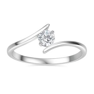 zorry silver cz open ring for women