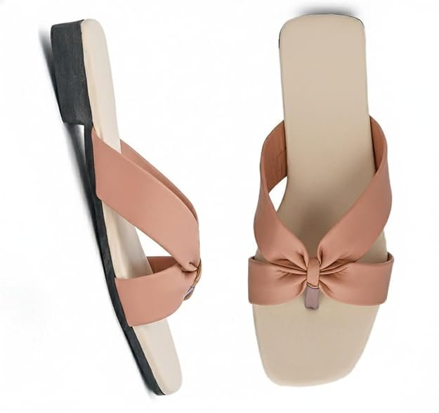 women’s stylish bow knot toe ring sandals | casual flat slip on thong sandals for daily outings & travel women’s stylish bow knot toe ring sandals | casual flat slip on thong sandals for daily outings & travel