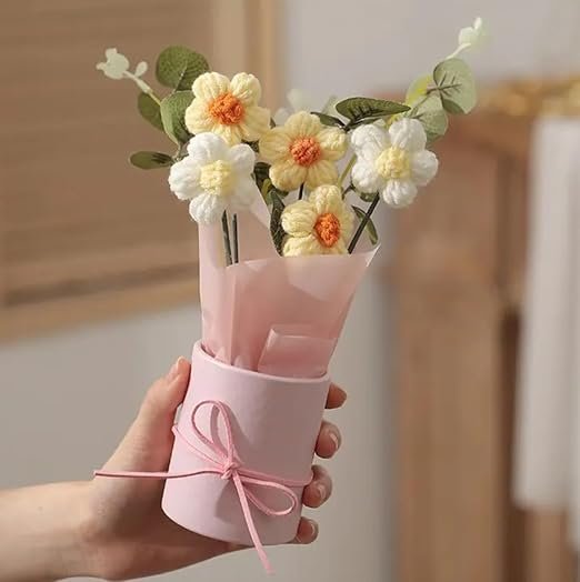 vrb dec 1pcs artificial crochet flower bouquet artificial crochet flower bouquet – handmade knitted flower arrangement for home decor, gifts & room decoration vrb dec 1pcs artificial crochet flower bouquet artificial crochet flower bouquet – handmade knitted flower arrangement for home decor, gifts & room decoration
