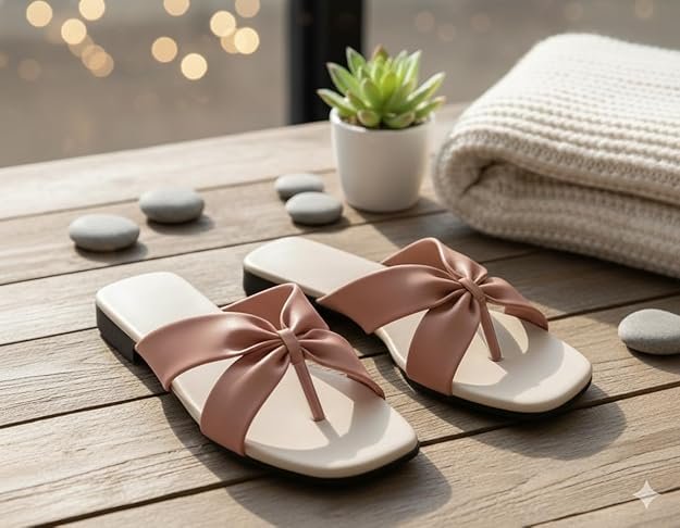 women’s stylish bow knot toe ring sandals | casual flat slip on thong sandals for daily outings & travel women’s stylish bow knot toe ring sandals | casual flat slip on thong sandals for daily outings & travel