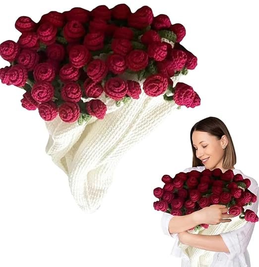 vrb dec artificial crochet flower bouquet – handmade knitted flower arrangement for home decor, gifts & room decoration vrb dec artificial crochet flower bouquet – handmade knitted flower arrangement for home decor, gifts & room decoration