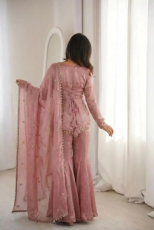 kurti sharara dupatta set for women | elegant ethnic wear kurti sharara dupatta set for women | elegant ethnic wear