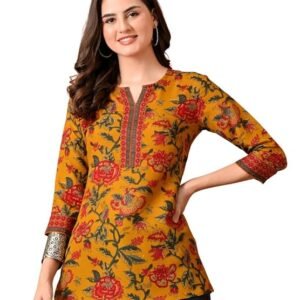floral printed short kurti for women