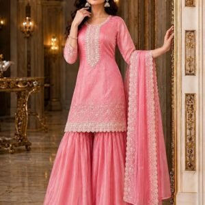 kurti sharara dupatta set – 3 piece designer ethnic outfit for women