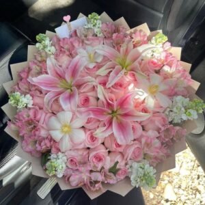 classy pink and white floral bouquet