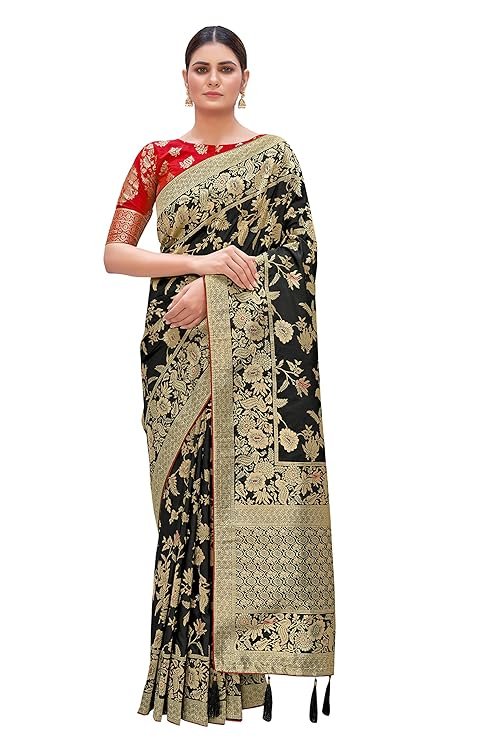 lastest monjolika fashion women's banarasi pure kanjivaram style silk saree with blouse piece for wedding lastest monjolika fashion women's banarasi pure kanjivaram style silk saree with blouse piece for wedding