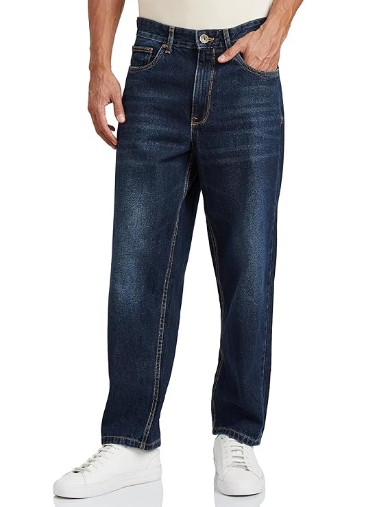 symbol men's baggy fit cotton jeans | mid rise | loose & relaxed | oversized jeans pant| jeans for mens Oversized Jeans Pant