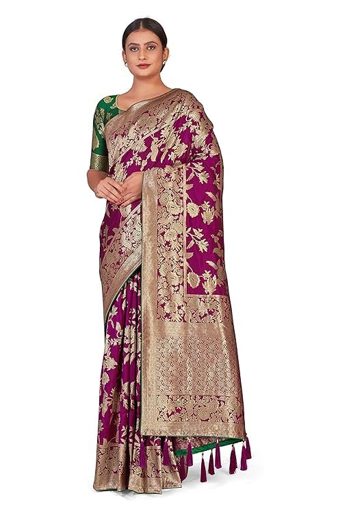 lastest monjolika fashion women's banarasi pure kanjivaram style silk saree with blouse piece for wedding lastest monjolika fashion women's banarasi pure kanjivaram style silk saree with blouse piece for wedding