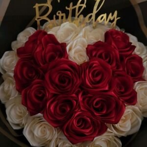 classy red & white combo bouquet
