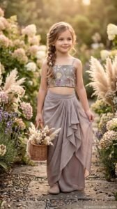 aesthetic ethnic outfit for girls indo fusion outfit velvet petals co ord