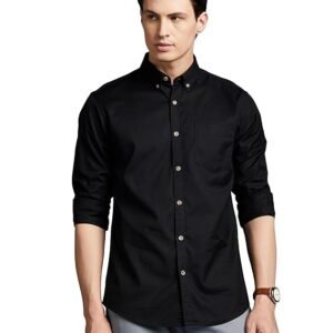 casual black shirt for men