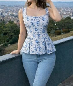 floral sleeveless top