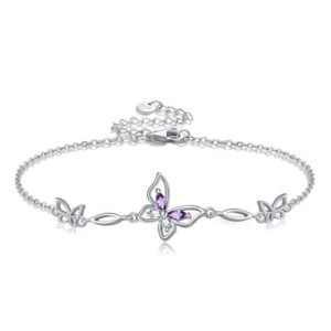 nifunao love knot infinity celtic knot evil eye bracelet for women sterling silver love friendship bracelet for girls white gold bracelets for women