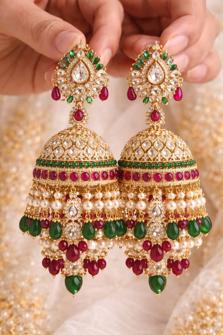 gold tone kundan traditional jhumka earring for women zpfk16735 gold tone kundan traditional jhumka earring for women zpfk16735