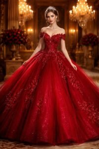 best 7 enchanted crimson ball gown5999 | wedding & party gown