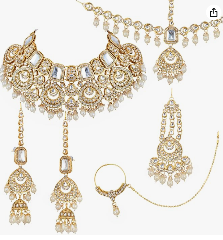gold plated bridal jewelry set for girls & women bridal jewelry set
