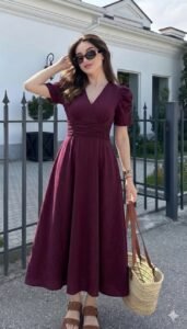 timeless v neck maxi dress
