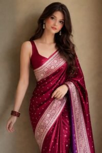 stunning silk saree style ❤️
