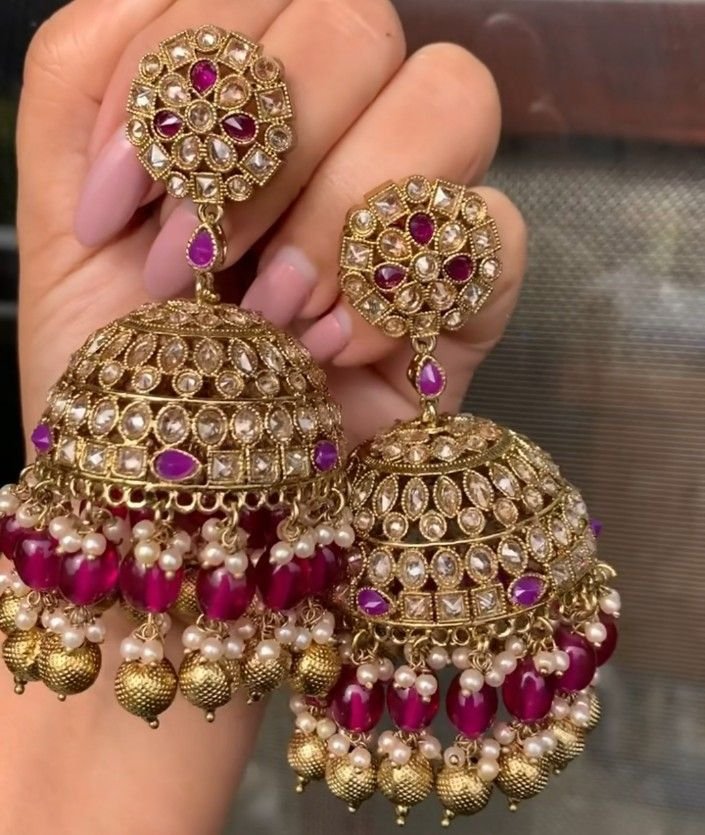 gold tone kundan traditional jhumka earring for women zpfk16735 gold tone kundan traditional jhumka earring for women zpfk16735