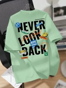 teen boy casual simple letter print short sleeve t shirt suitable for summer