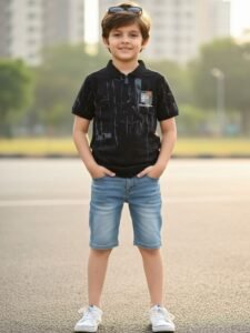 v mart boys black cotton tshirts