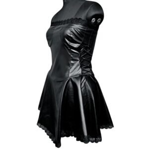 Women’s Faux Leather Corset Dress – Stylish Party Wear
