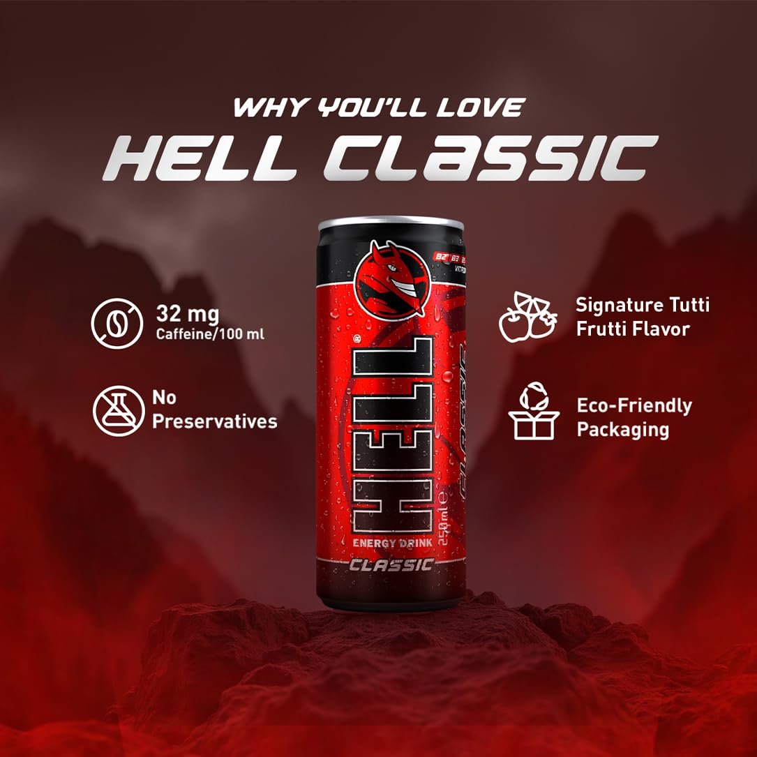 hell classic energy drink 250ml Hell Energy Drink 250ml Can