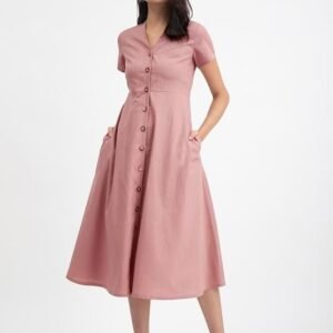 vintage rose a line midi dress