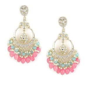 rubans chandbali earrings kundan pearl beads traditional wedding jewellery for women & girls