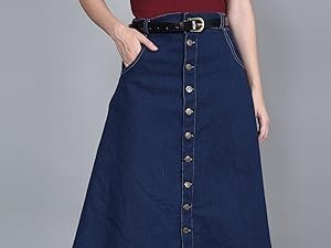 america's best denim a line blue skirt under 20% off