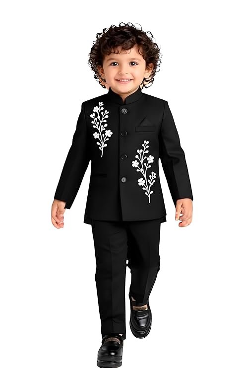 black ethnic suit set with floral embroidery, black ethnic suit set with floral embroidery,
