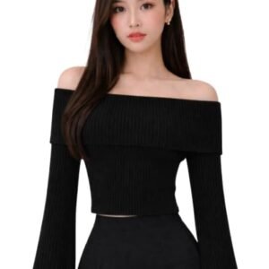 korean off shoulder slim fit top