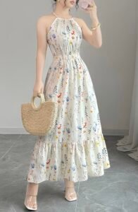 Blooming Grace Floral Halter Neck Maxi Dress blooming grace floral halter neck maxi dress