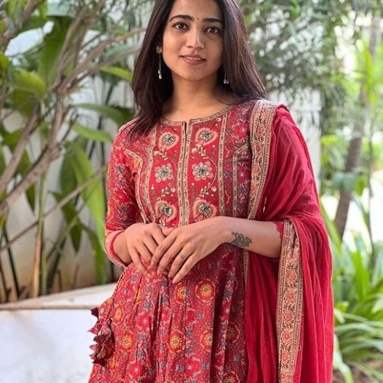 Anarkali Kurti With Pant and Dupatta Set